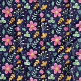 Navy Blue Daisy Floral Digital Printed Boutique Fabric Online